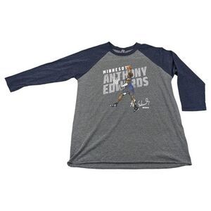 NBA Minnesota Timberwolves Anthony Edwards Mens Size M Raglan Sleeve